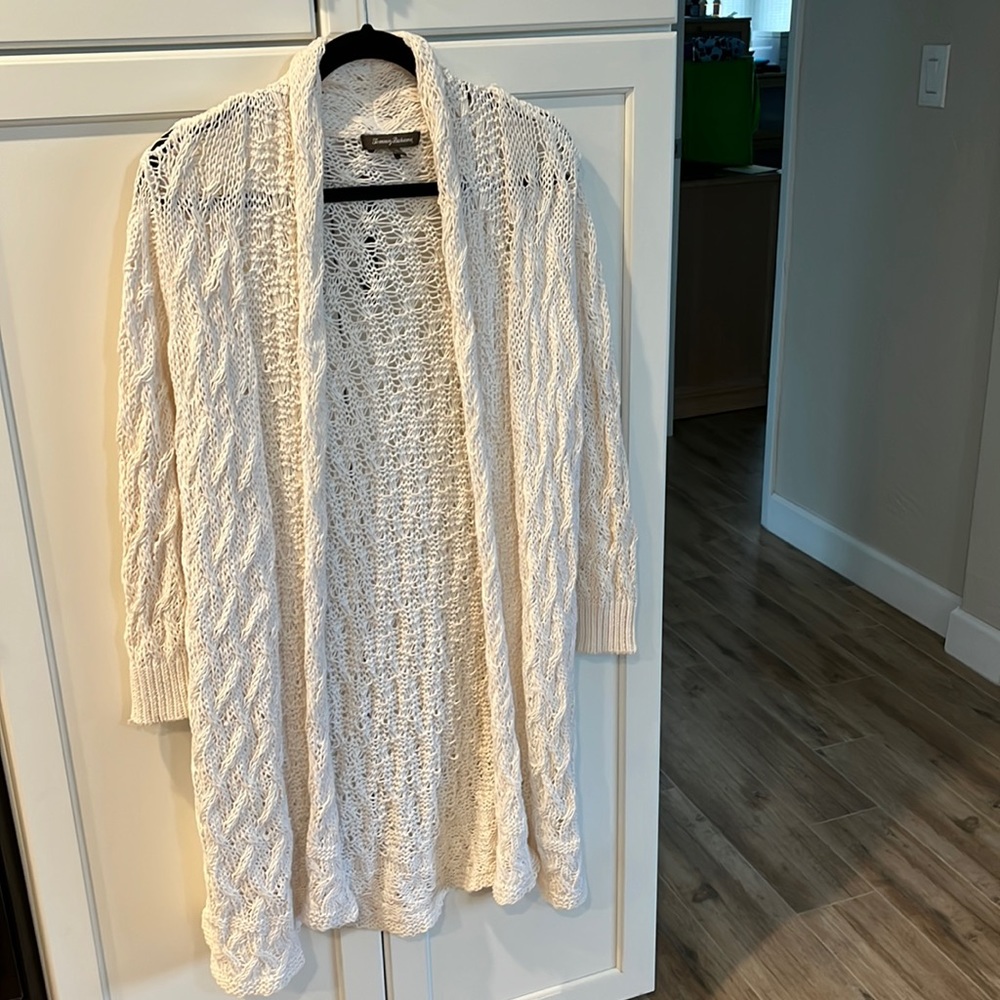 Tommy Bahama White Cardigan Size Small